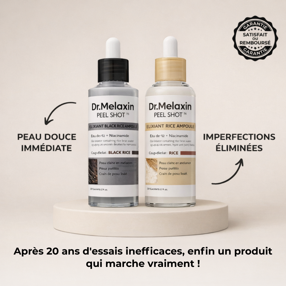 Peel Shot coréen – Désobstrue les pores, lisse la peau et ravive l’éclat du teint